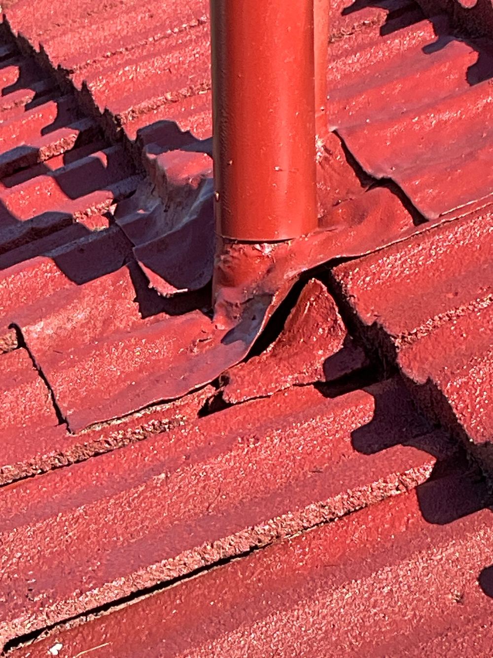 Possible roof leak point, recorded on a building and pest inspection in Newport